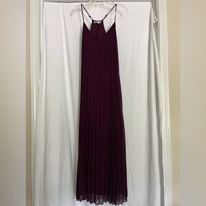 Accidentally In Love Purple Sheer Maxi Dress SZ M Lined Belt Missing